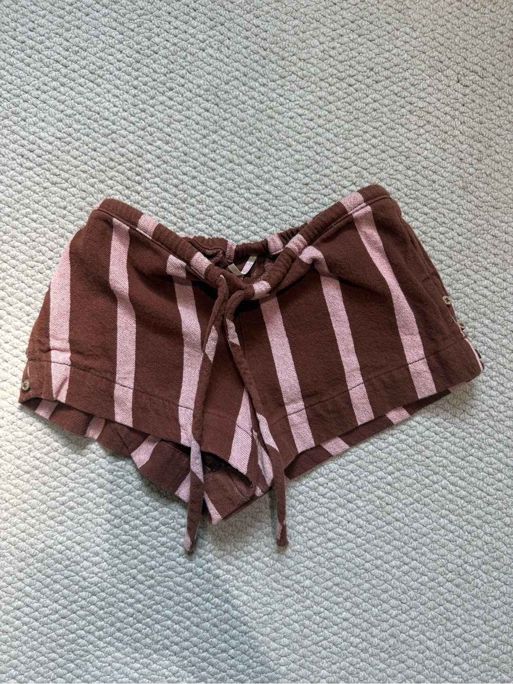 Free people hot hot hot micro shorts Brown and Pink Striped